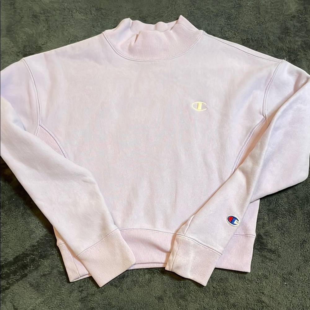 Champion Women's Lavender Cropped Pullover Sweatshirt